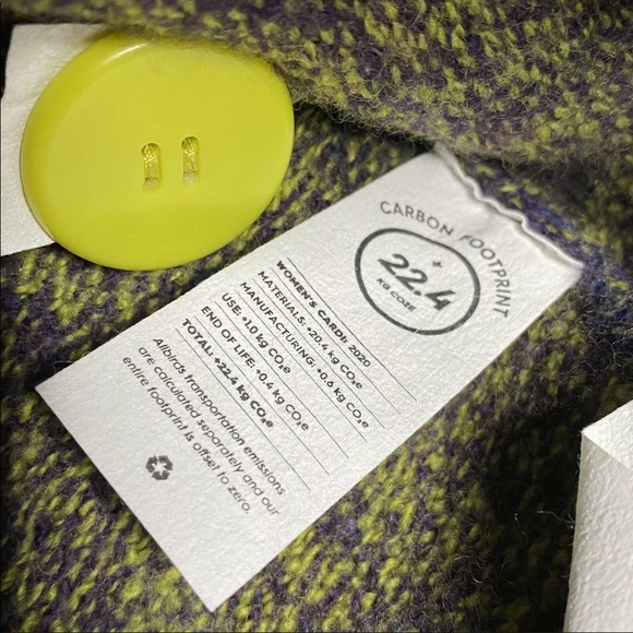 Allbirds Merino Wool Cardigan in Nebula - Lime Buttons - Picture 4 of 5